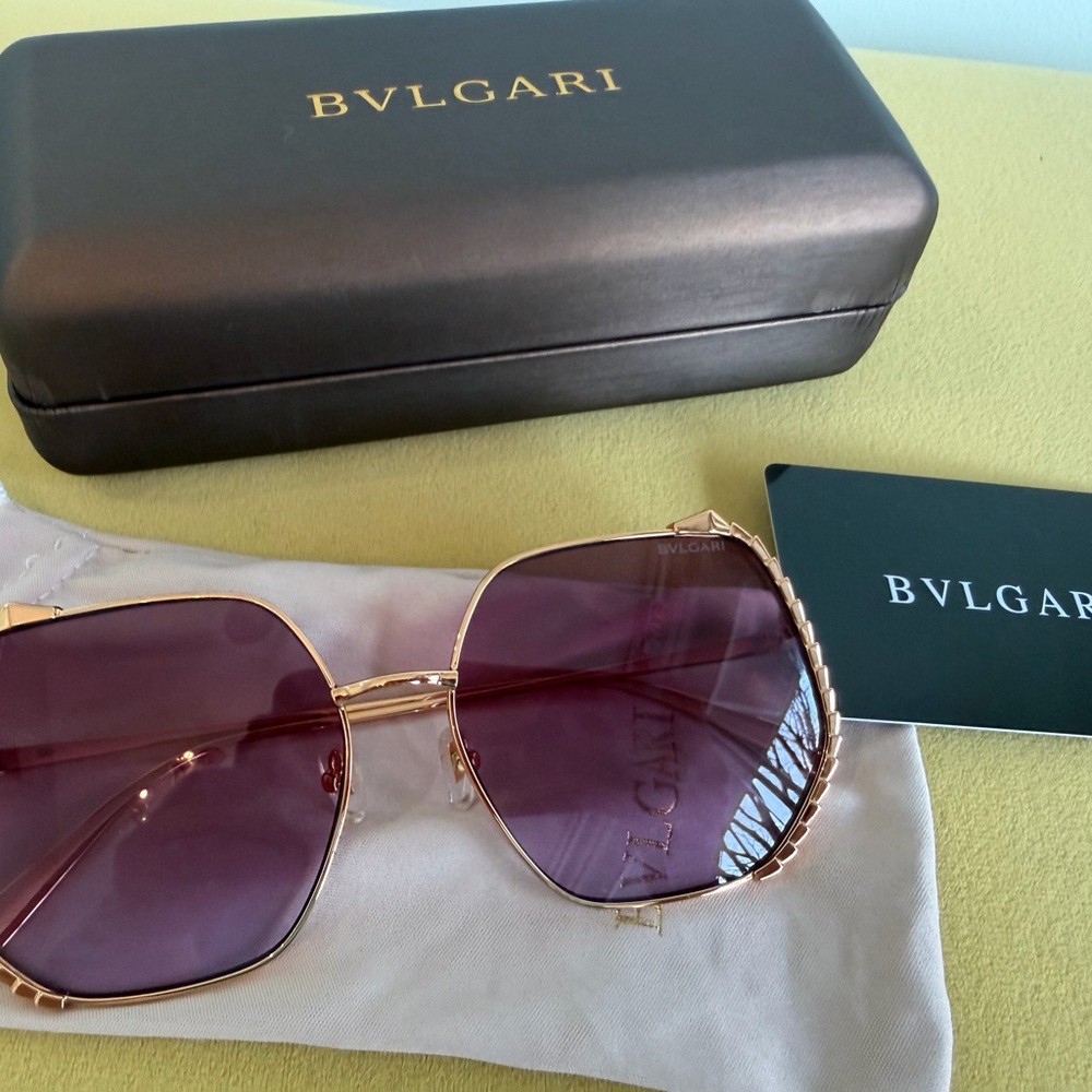 Bulgari Luxurious Gold and Purple Sunglasses